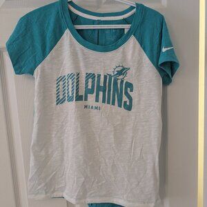 Miami Dolphins Tshirt, small,white and blue